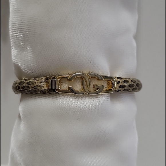 Vtg 1970 Gucci 24Kt. Gold Plated Snake Bangle - Picture 1 of 8
